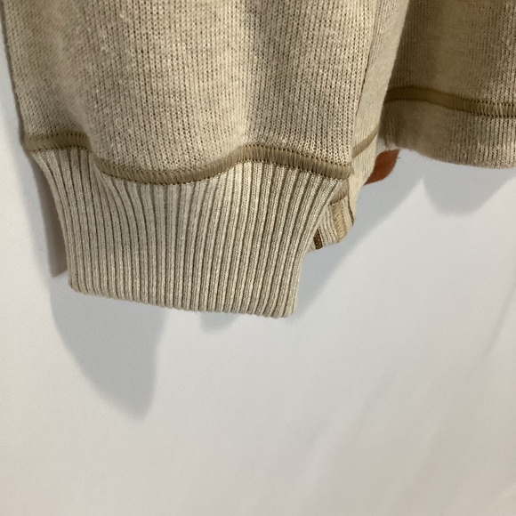 1654. Men's Beige Zip-Up Pullover Sweater NWT Size Large - Picture 3 of 5